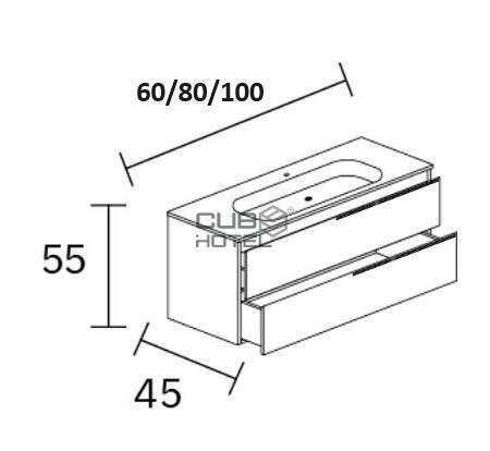 TREND 2-Drawer Hanging Washbasin Base
